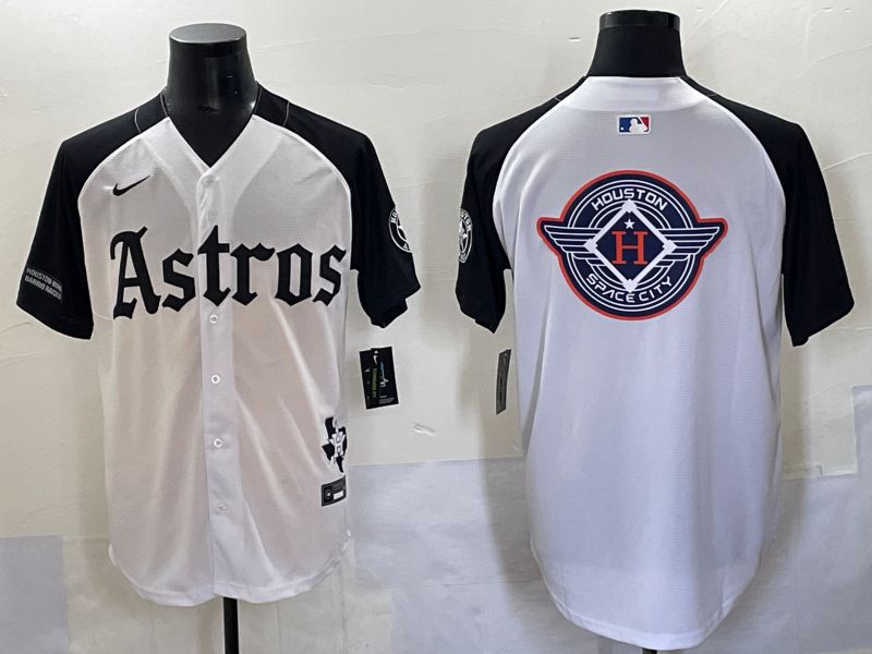 Men 2025 Houston Astros Blank White Black Five generations Joint Name Nike MLB Jersey style 34->houston astros->MLB Jersey